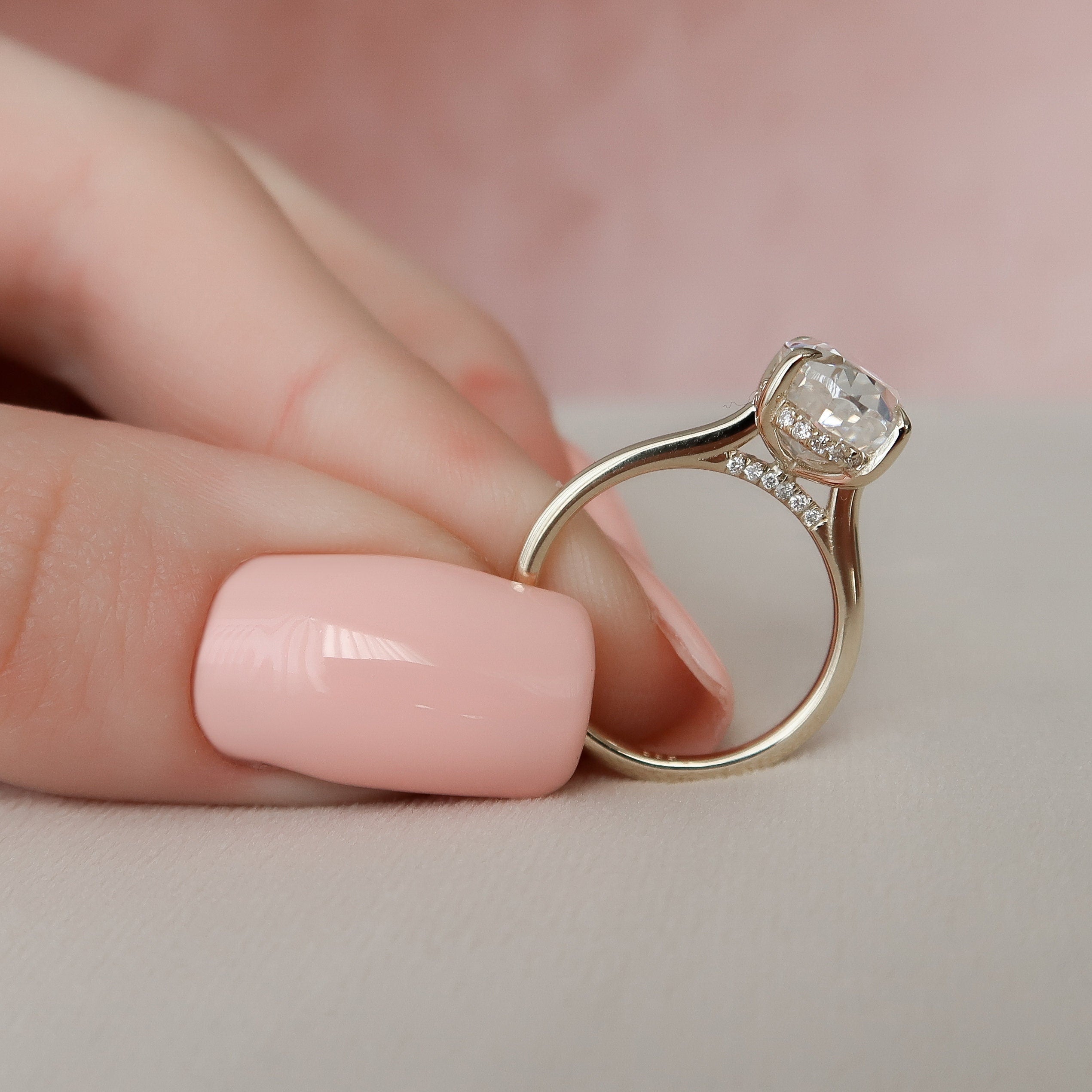 3.0 CT Oval Cut Solitaire Style Moissanite Engagement Ring - crownmoissanite
