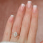 2.0 CT Oval Shaped Moissanite Hidden Halo Engagement Ring - crownmoissanite