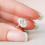 2.0 CT Oval Solitaire & Hidden Halo Moissanite Engagement Ring - crownmoissanite