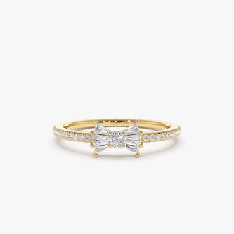 0.25 TCW Baguette and Round Cut Bow Moissanite Wedding Band