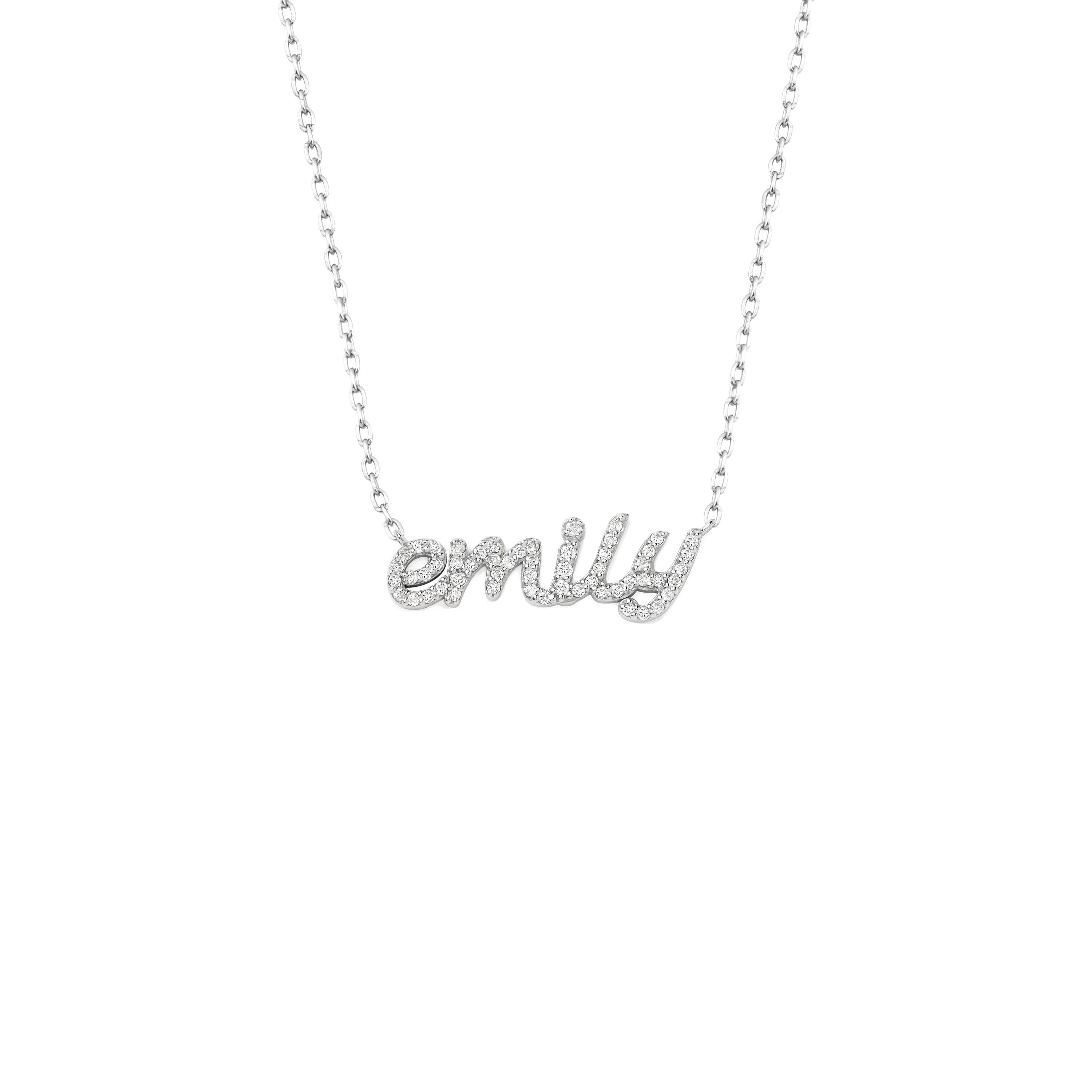 Customized Nameplate Moissanite Diamond Necklace for Women - crownmoissanite