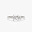 0.36 TCW Round & Marquise Cut Two Flower Moissanite Wedding Band