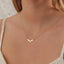 Solid Plain Gold Halloween Dainty Bat Pendant Necklace