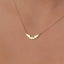 Solid Plain Gold Halloween Dainty Bat Pendant Necklace
