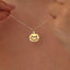 Solid Plain Gold Halloween Pumpkin Pendant Necklace