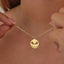 Solid Plain Gold Halloween Skully Pendant Necklace