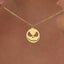 Solid Plain Gold Halloween Skully Pendant Necklace