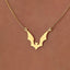 Solid Plain Gold Halloween Dainty Bat Pendant Necklace
