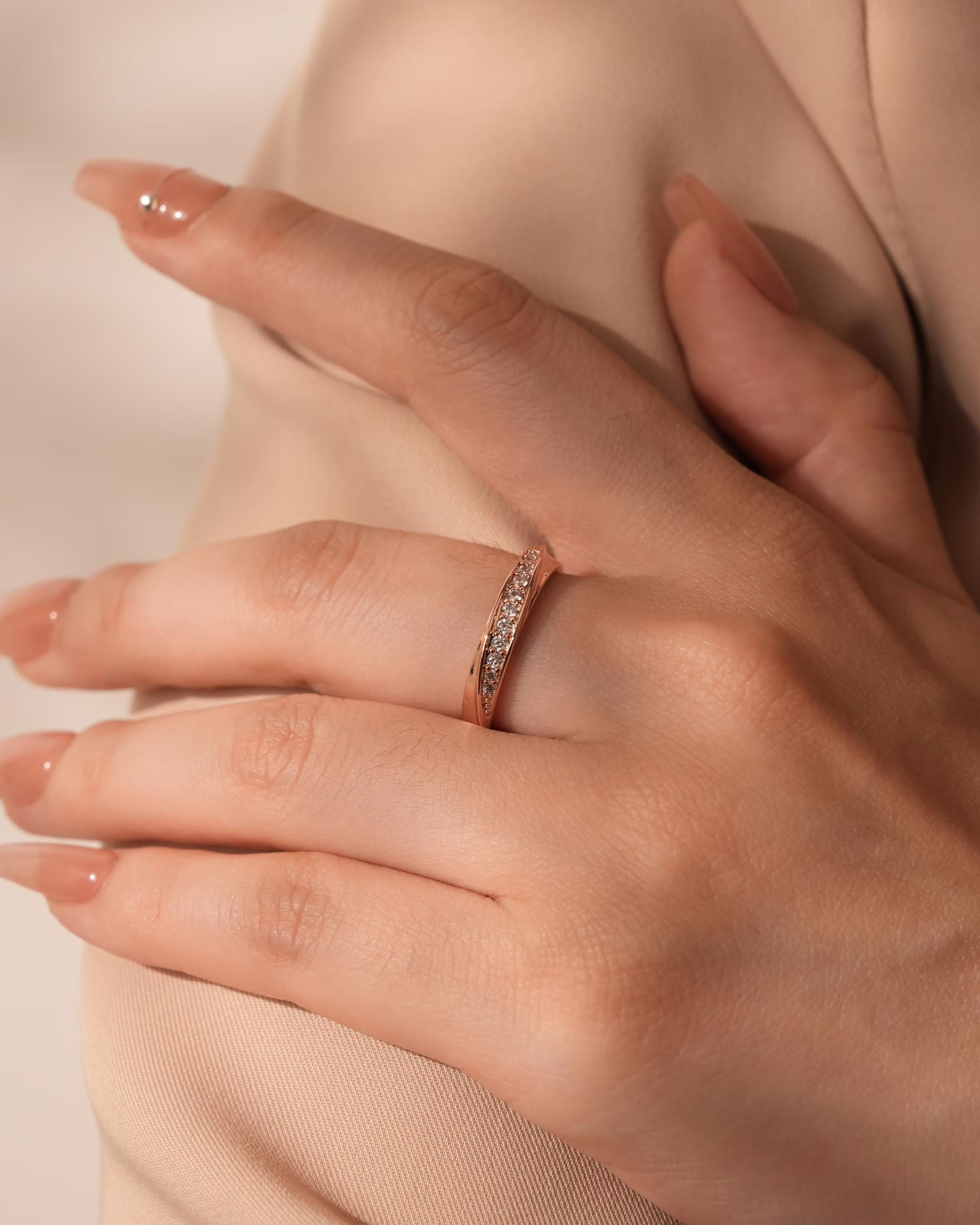 0.25 TCW Round Minimalist Moissanite Wedding Band