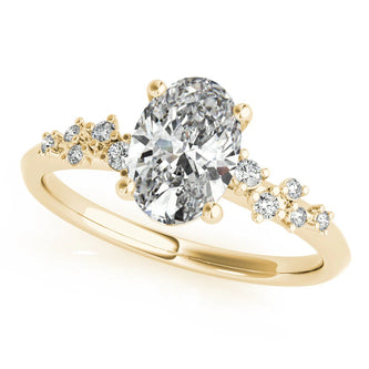 1.5 - 2.5 CT Oval Moissanite Cluster Style Engagement Ring
