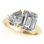 1 - 2 CT Pear & Emerald Moissanite Two Stone Engagement Ring
