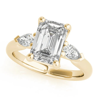 1.5 - 2.5 CT Emerald Moissanite Three Stone Engagement Ring