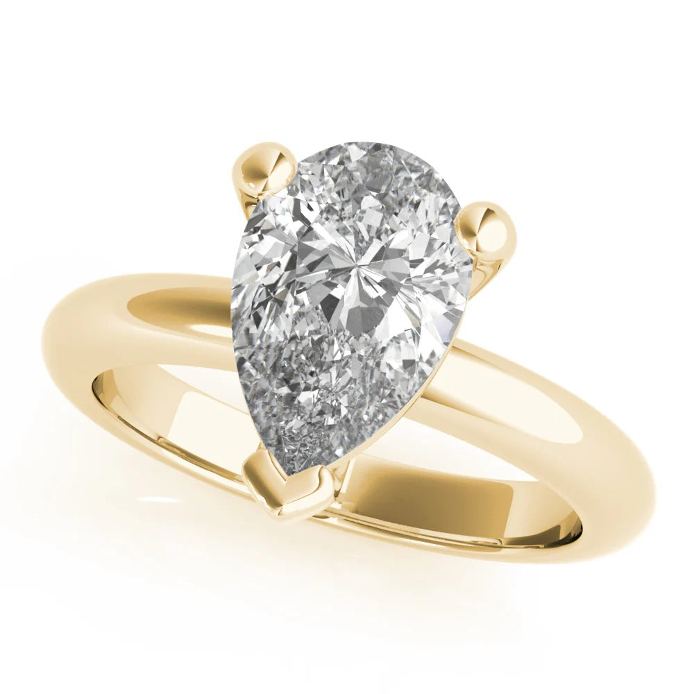 1.5 - 3.5 CT Pear Moissanite Solitaire Engagement Ring
