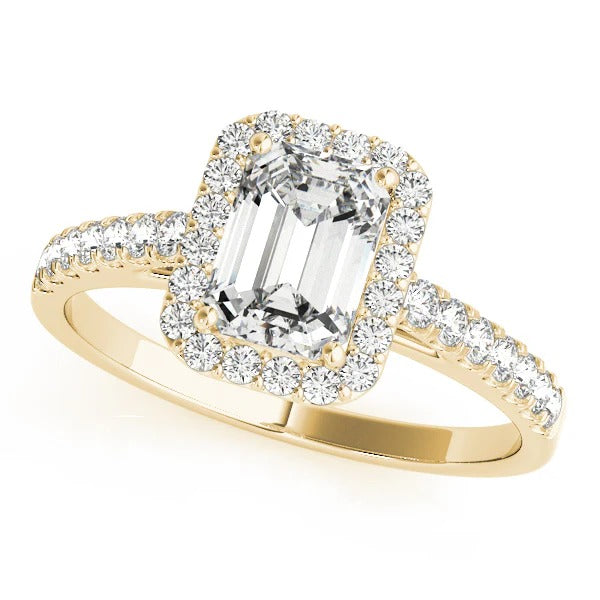 2.0 - 4.0 CT Emerald Moissanite Pave Engagement Ring
