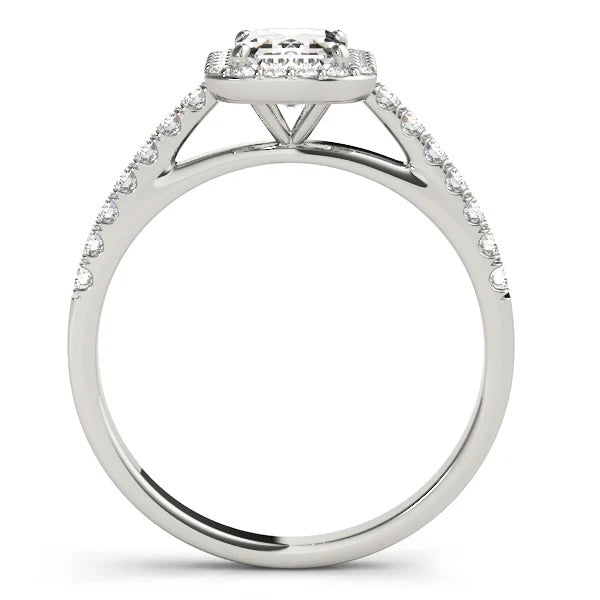 2.0 - 4.0 CT Emerald Moissanite Pave Engagement Ring