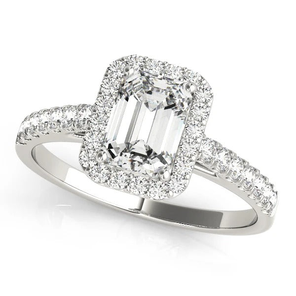 2.0 - 4.0 CT Emerald Moissanite Pave Engagement Ring