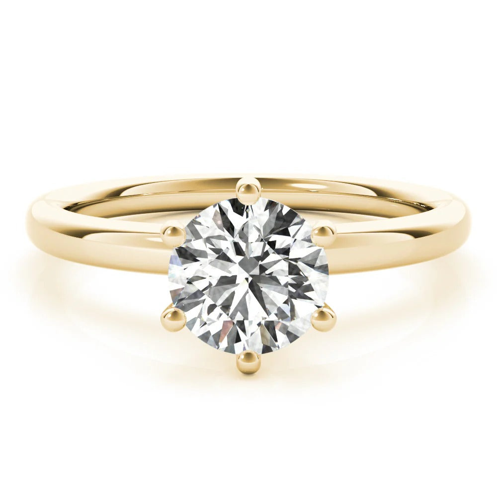 1.5 - 2.5 CT Round Moissanite Solitaire Engagement Ring