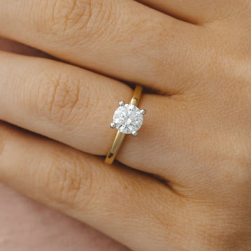 1.5 - 2.5 CT Round Moissanite Solitaire Engagement Ring