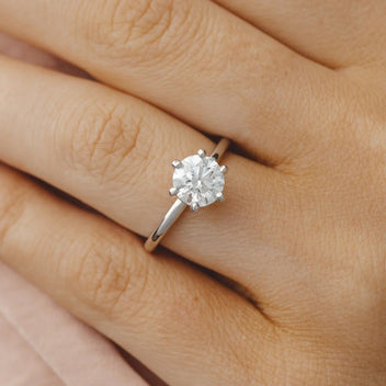 1.5 - 2.5 CT Round Moissanite Solitaire Engagement Ring