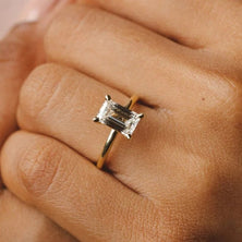 1.5 - 3.5 CT Emerald Moissanite Solitaire Engagement Ring