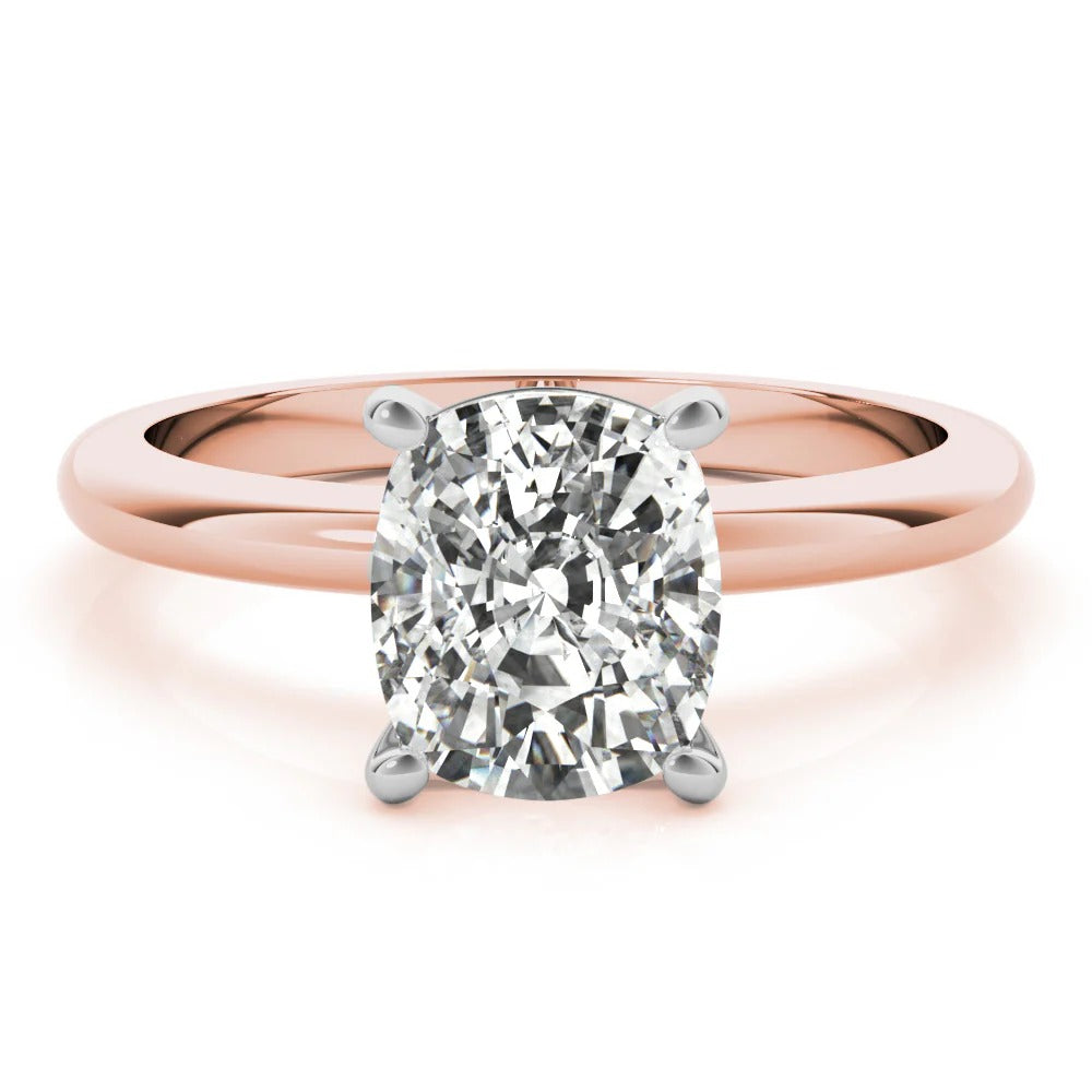 1.5 - 3.5 CT Cushion Moissanite Solitaire Engagement Ring