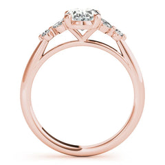 2.0-3.0 CT Oval Cut Moissanite Cluster Style Engagement Ring