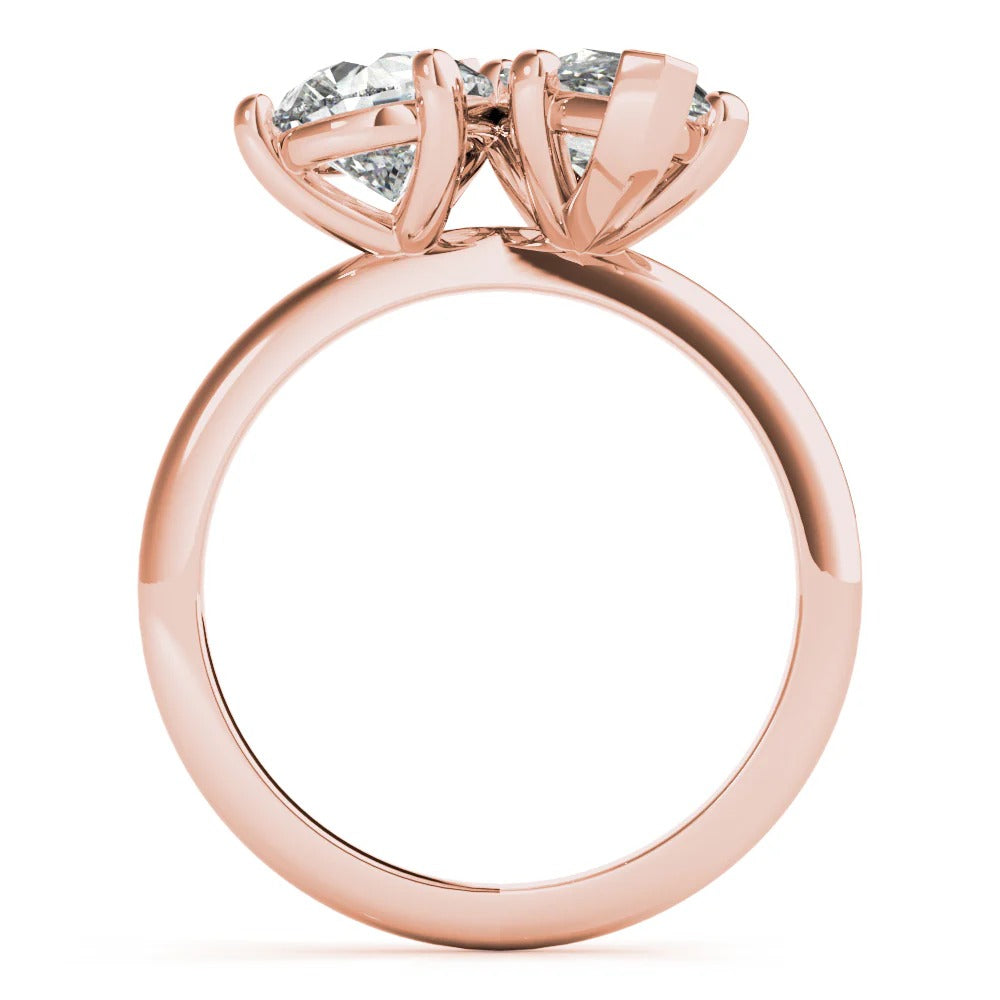 3.50 CT Pear & Marquise Moissanite Two Stone Engagement Ring