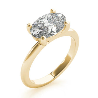 2.0 - 4.0 CT East West Oval Moissanite Solitaire Engagement Ring