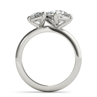 1.0 - 2.0 CT Pear Cut Moissanite Two Stone Engagement Ring