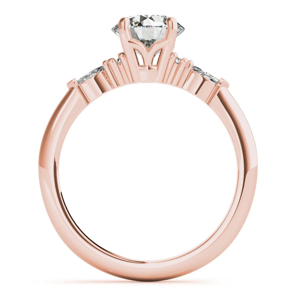 1.5 - 3.5 CT Round Moissanite Cluster Style Engagement Ring