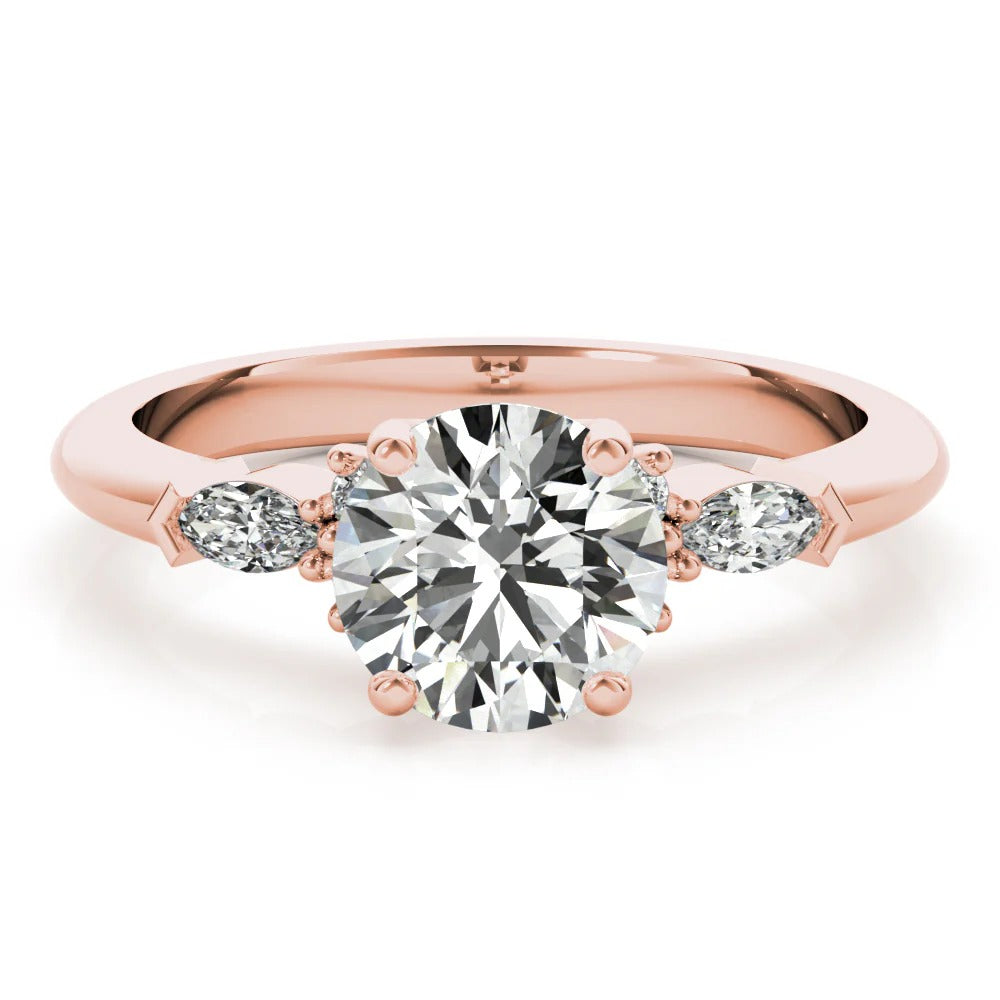 1.5 - 3.5 CT Round Moissanite Cluster Style Engagement Ring