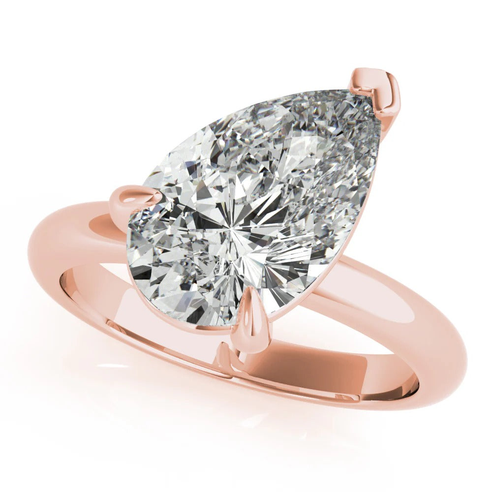 2.0 - 4.0 CT Pear Moissanite Solitaire Engagement Ring
