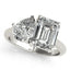 1 - 2 CT Pear & Emerald Moissanite Two Stone Engagement Ring