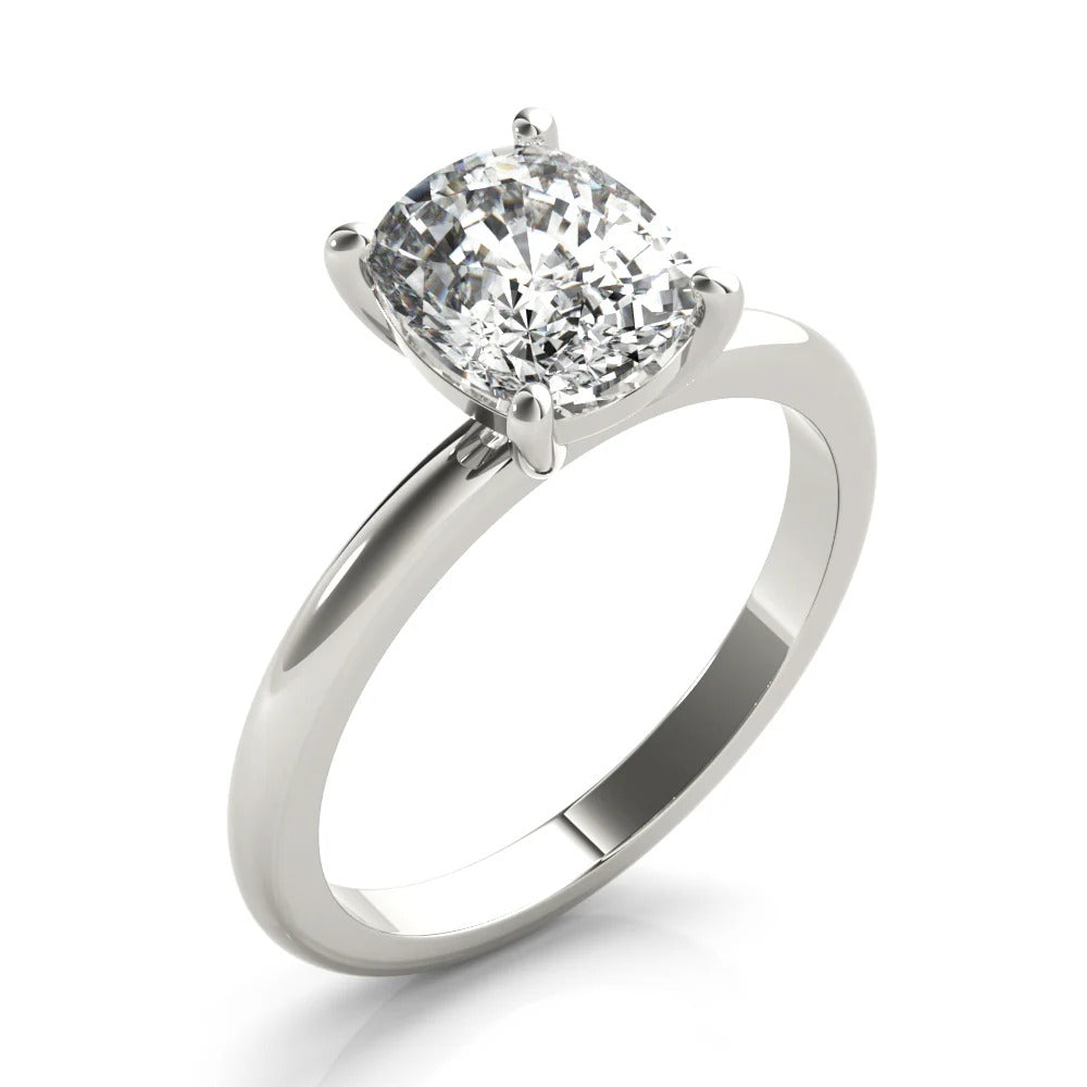 1.5 - 3.5 CT Cushion Moissanite Solitaire Engagement Ring