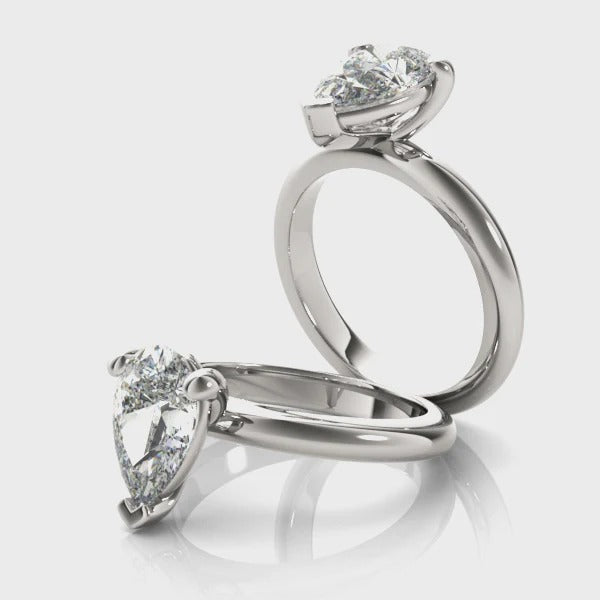 1.5 - 3.5 CT Pear Moissanite Solitaire Engagement Ring
