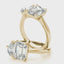1 - 2 CT Pear & Emerald Moissanite Two Stone Engagement Ring