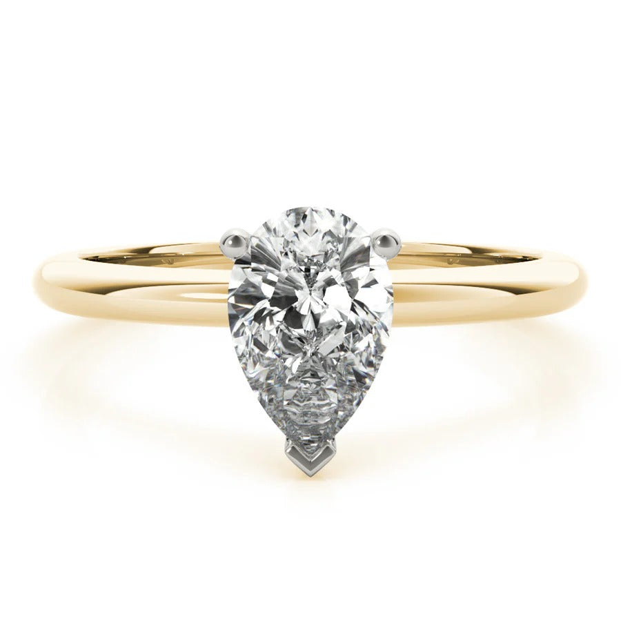 1.5 - 3.5 CT Pear Moissanite Solitaire Engagement Ring