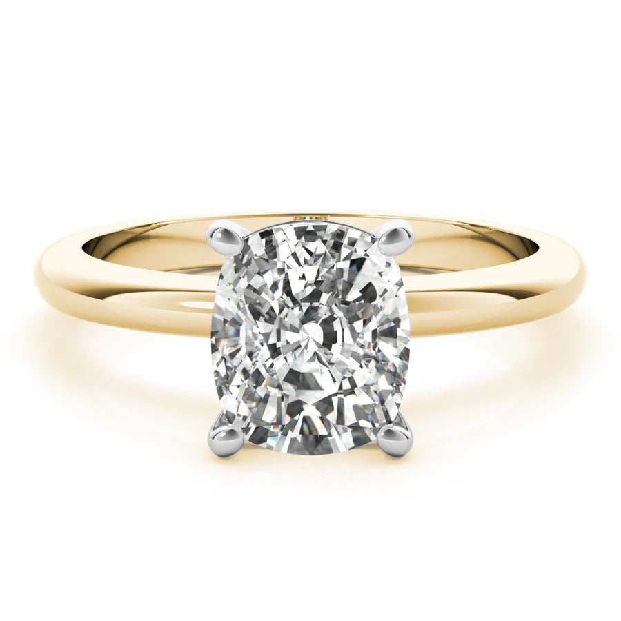 1.5 - 3.5 CT Cushion Moissanite Solitaire Engagement Ring