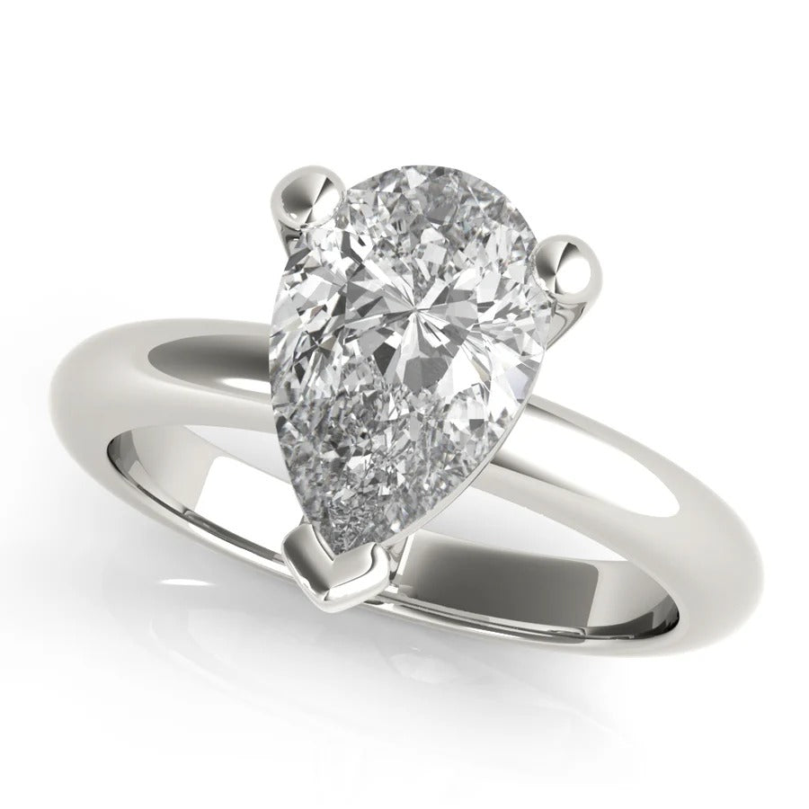 1.5 - 3.5 CT Pear Moissanite Solitaire Engagement Ring