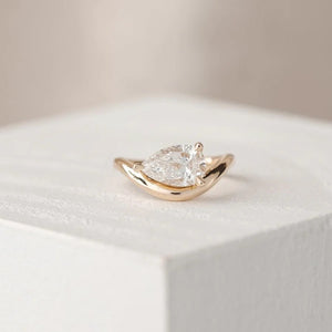 1.5 - 2.5 CT Pear Cut Moissanite Unique Engagement Ring