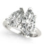 3.50 CT Pear & Marquise Moissanite Two Stone Engagement Ring