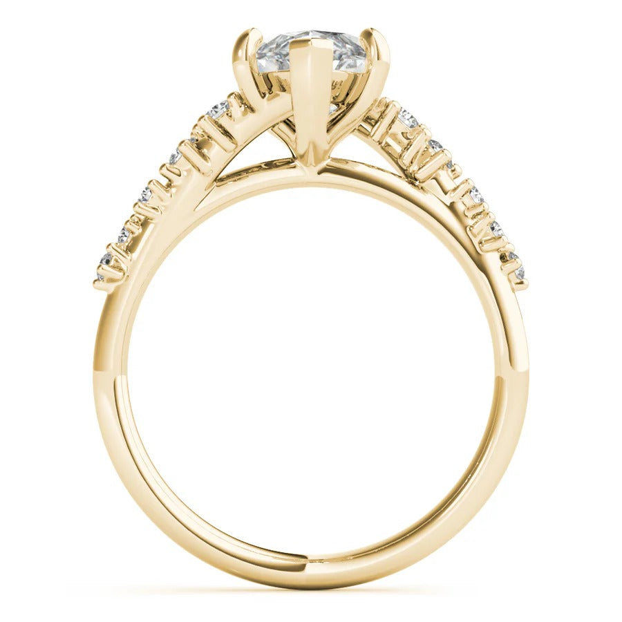2.5 - 4.0 CT Marquise Moissanite Cluster Style Engagement Ring