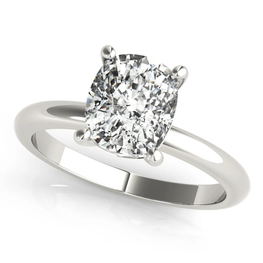 1.5 - 3.5 CT Cushion Moissanite Solitaire Engagement Ring