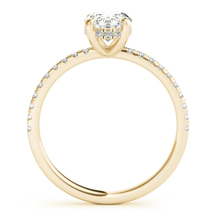 1.5 - 2.5 CT Oval Cut Moissanite Pave Setting Engagement Ring
