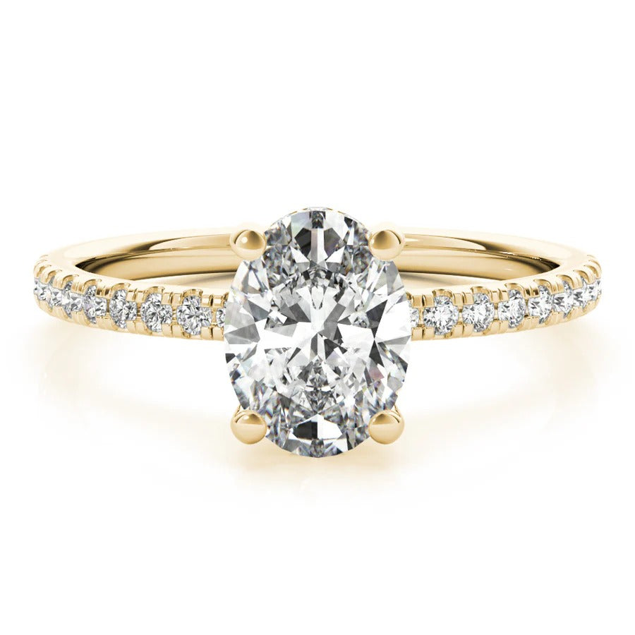 1.5 - 2.5 CT Oval Cut Moissanite Pave Setting Engagement Ring