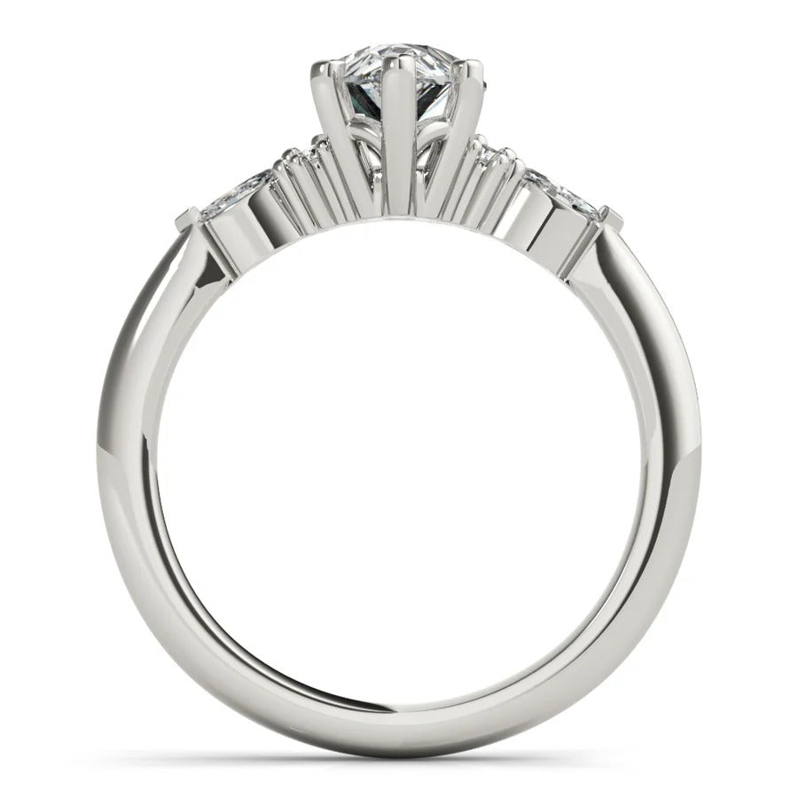 2.0 - 4.0 CT Pear Moissanite Cluster Style Engagement Ring