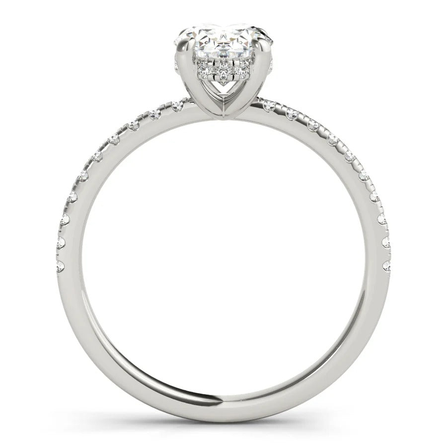 1.5 - 2.5 CT Oval Cut Moissanite Pave Setting Engagement Ring