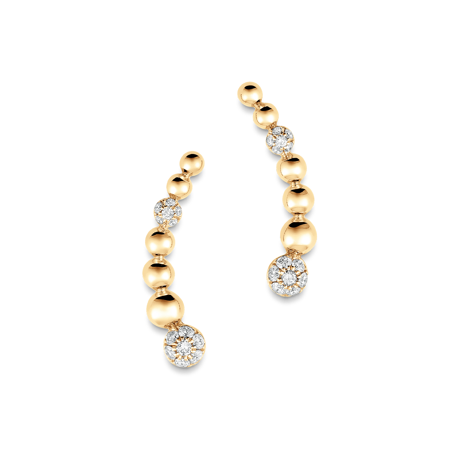 0.12 TCW Round Moissanite Diamond Ear Crawler Earrings - crownmoissanite