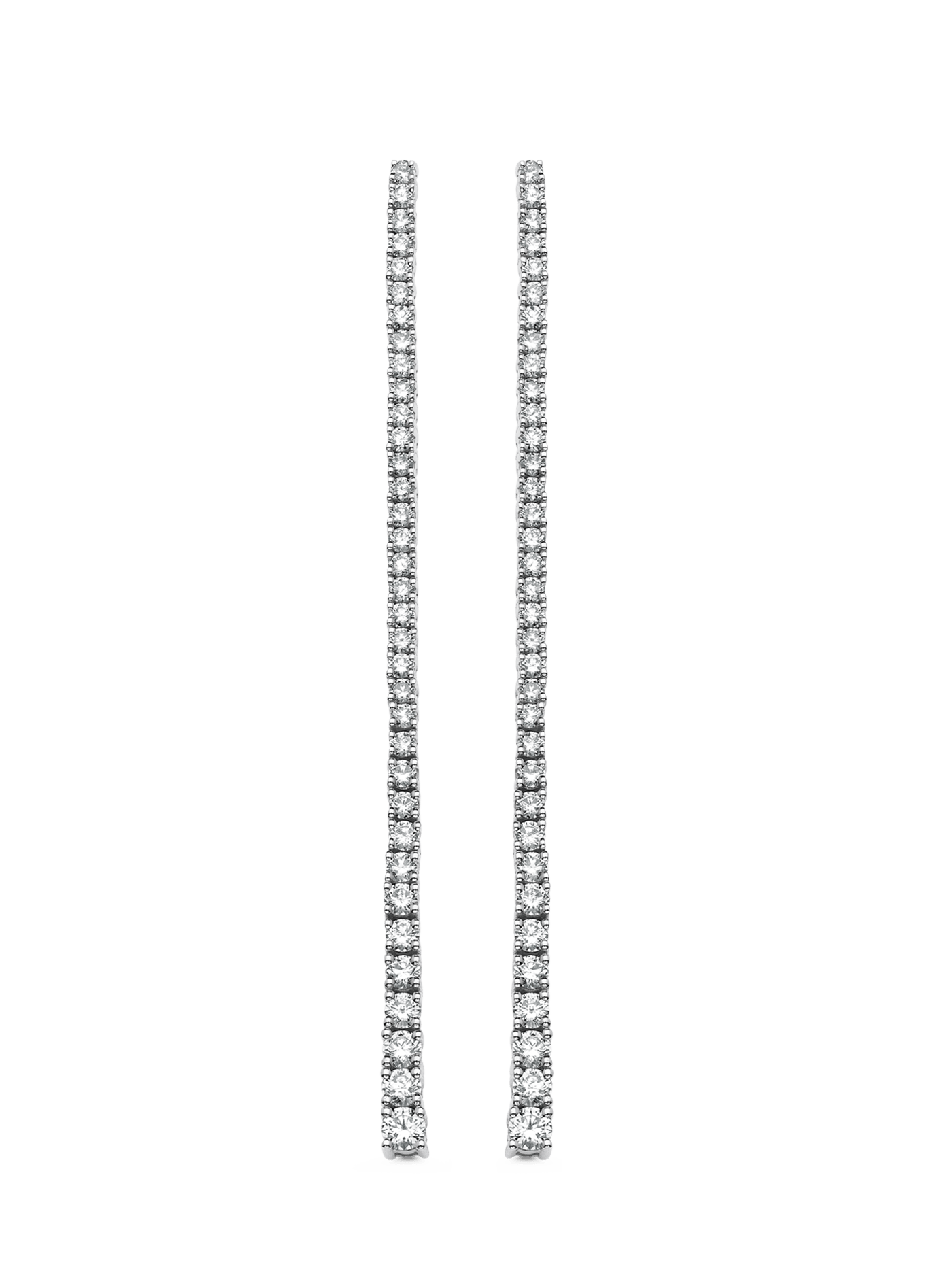 2.21 TCW Round Moissanite Diamond Long Drop Earrings - crownmoissanite
