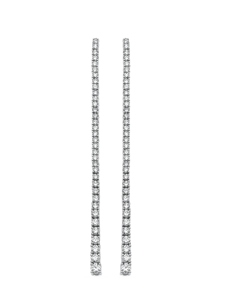 2.21 TCW Round Moissanite Diamond Long Drop Earrings - crownmoissanite